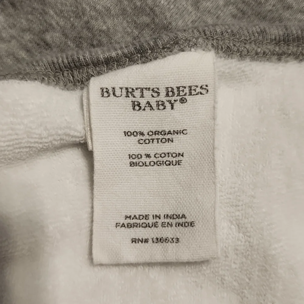 Burt's Bees Baby White and Gray Baby Bib Set